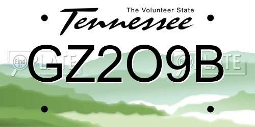 GZ2O9B Tennessee License Plate