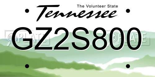 GZ2S800 Tennessee License Plate