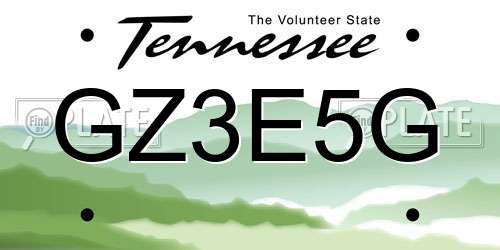 GZ3E5G Tennessee License Plate