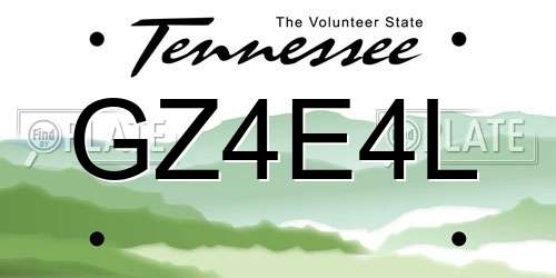 GZ4E4L Tennessee License Plate