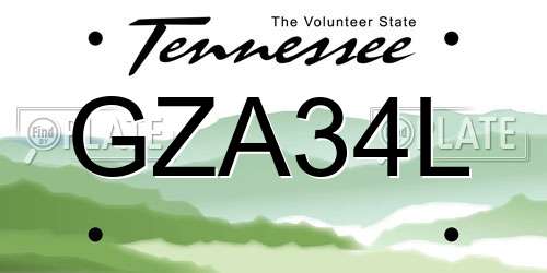 GZA34L Tennessee License Plate