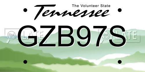 GZB97S Tennessee License Plate