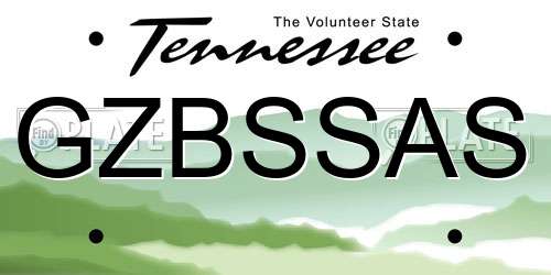 GZBSSAS Tennessee License Plate