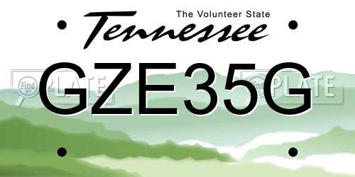 GZE35G Tennessee License Plate