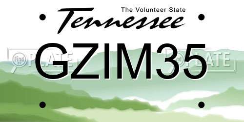 GZIM35 Tennessee License Plate
