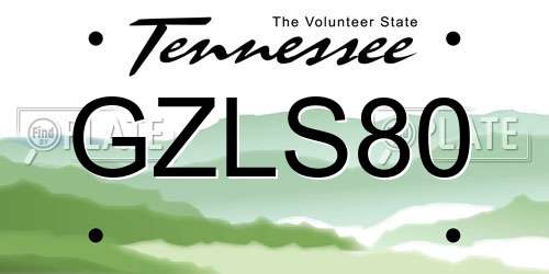 GZLS80 Tennessee License Plate