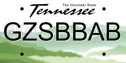 GZSBBAB Tennessee License Plate