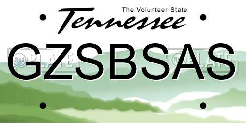 GZSBSAS Tennessee License Plate