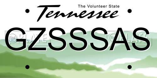 GZSSSAS Tennessee License Plate