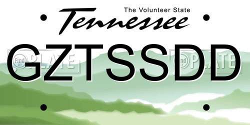 GZTSSDD Tennessee License Plate
