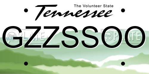 GZZSSOO Tennessee License Plate