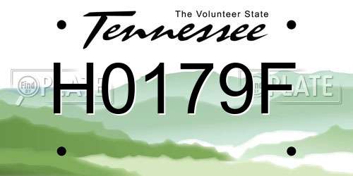 H0179F Tennessee License Plate