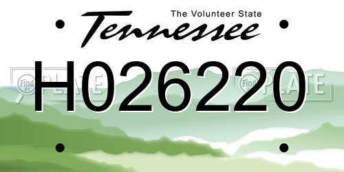 H026220 Tennessee License Plate