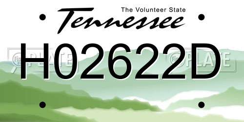 H02622D Tennessee License Plate