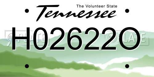 H02622O Tennessee License Plate