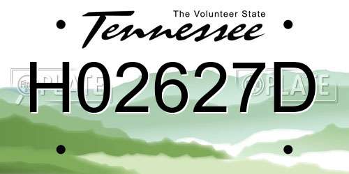 H02627D Tennessee License Plate