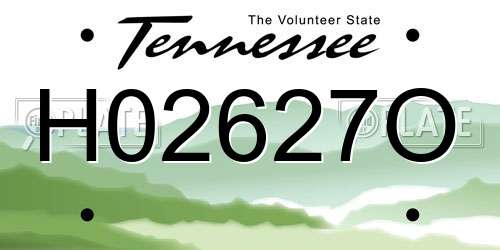 H02627O Tennessee License Plate