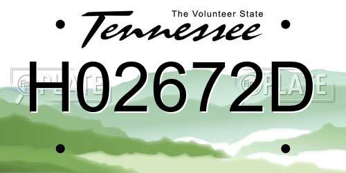 H02672D Tennessee License Plate