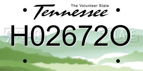 H02672O Tennessee License Plate