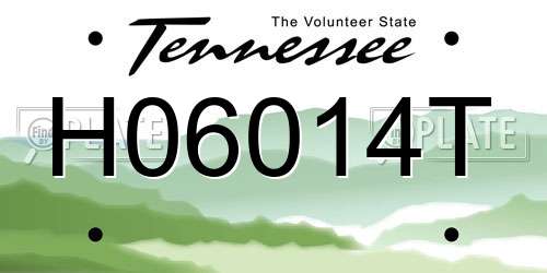 H06014T Tennessee License Plate