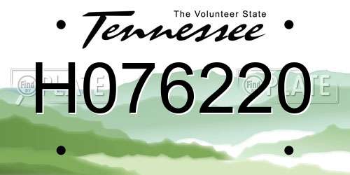 H076220 Tennessee License Plate