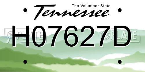 H07627D Tennessee License Plate