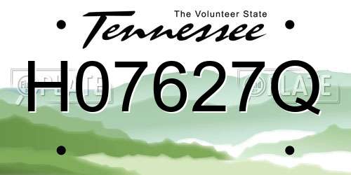 H07627Q Tennessee License Plate
