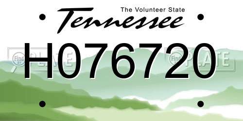H076720 Tennessee License Plate