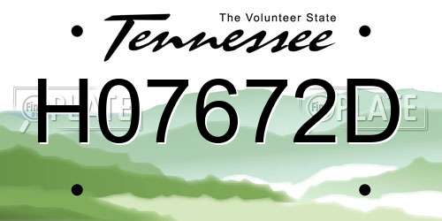 H07672D Tennessee License Plate