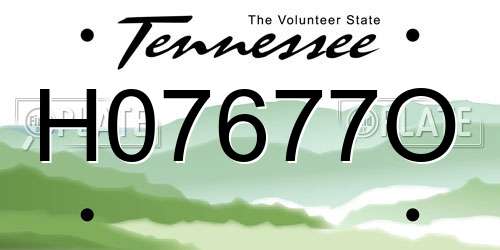 H07677O Tennessee License Plate