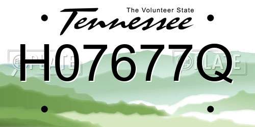 H07677Q Tennessee License Plate