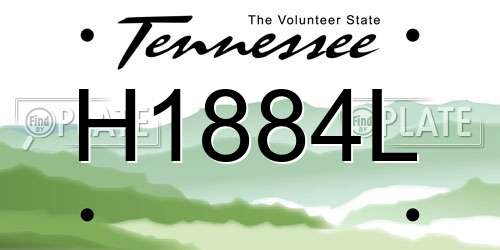 H1884L Tennessee License Plate