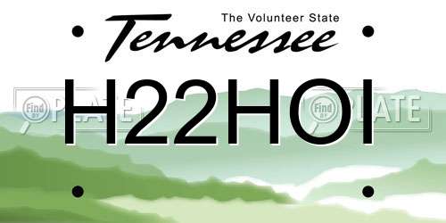 H22HOI Tennessee License Plate
