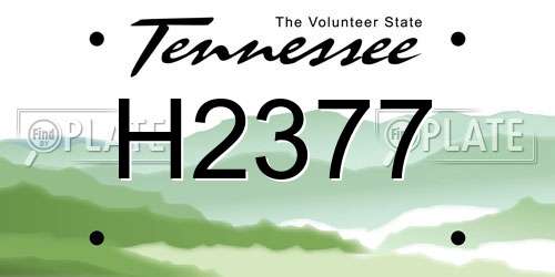 H2377 Tennessee License Plate
