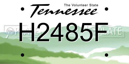 H2485F Tennessee License Plate