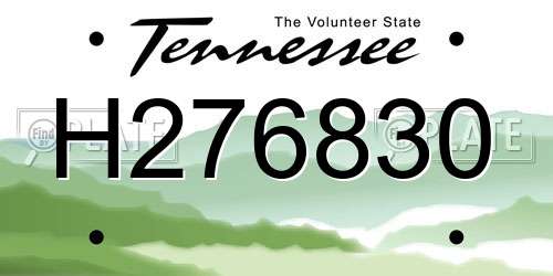 H276830 Tennessee License Plate