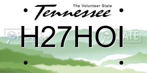 H27HOI Tennessee License Plate