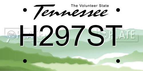 H297ST Tennessee License Plate