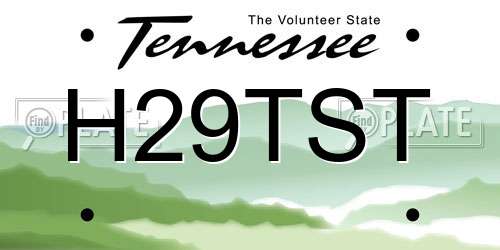 H29TST Tennessee License Plate