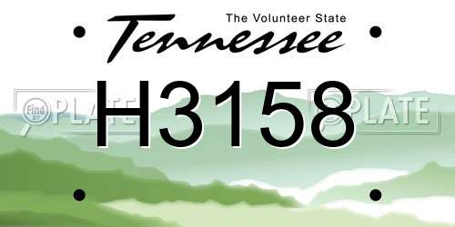H3158 Tennessee License Plate