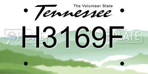 H3169F Tennessee License Plate