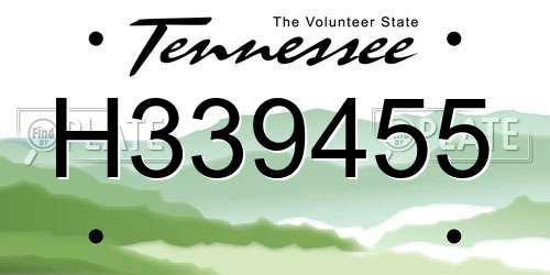 H339455 Tennessee License Plate