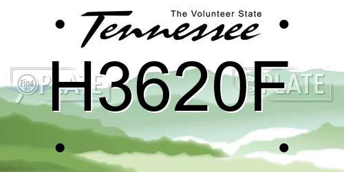 H3620F Tennessee License Plate