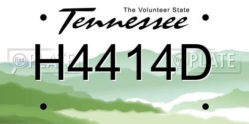 H4414D Tennessee License Plate