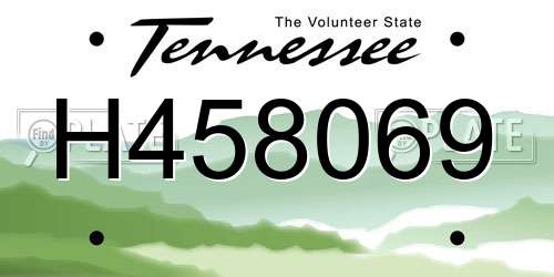 H458069 Tennessee License Plate