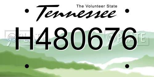 H480676 Tennessee License Plate