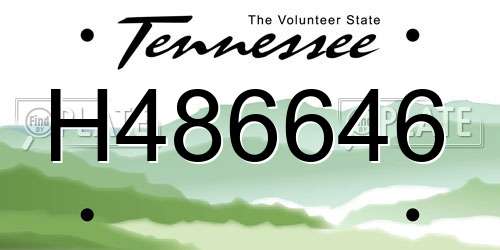 H486646 Tennessee License Plate