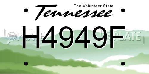 H4949F Tennessee License Plate