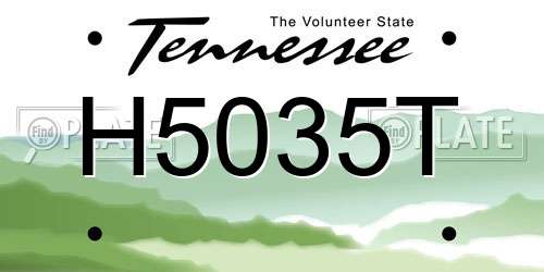 H5035T Tennessee License Plate