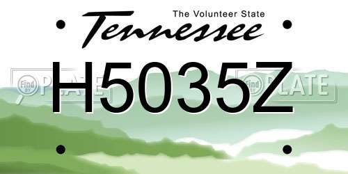 H5035Z Tennessee License Plate